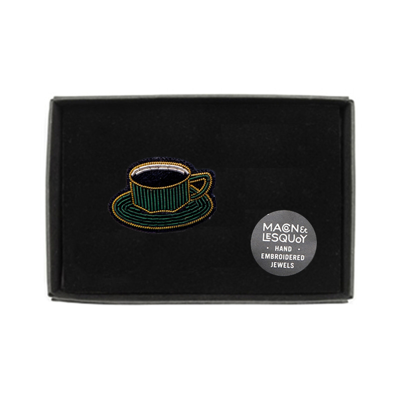 M&amp;L Cup of coffee brooch
